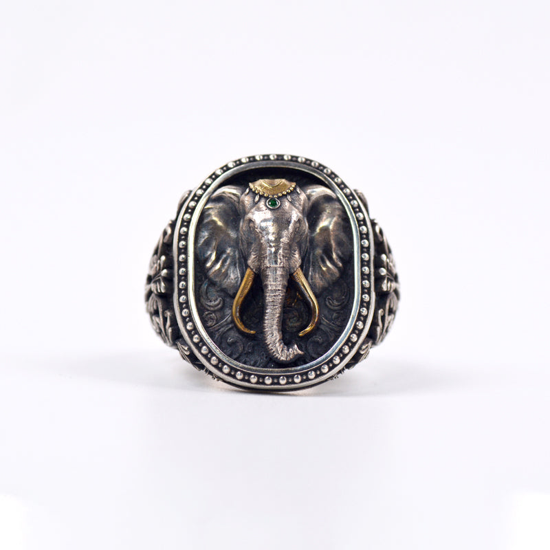 Majestic Elephant Pure Silver Ring