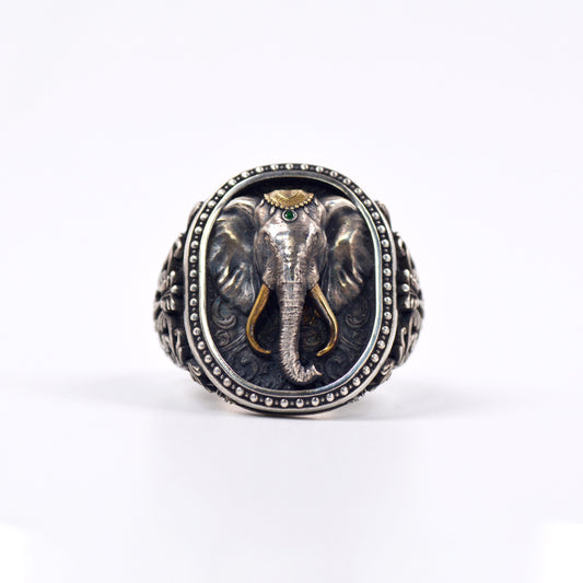 Majestic Elephant Pure Silver Ring