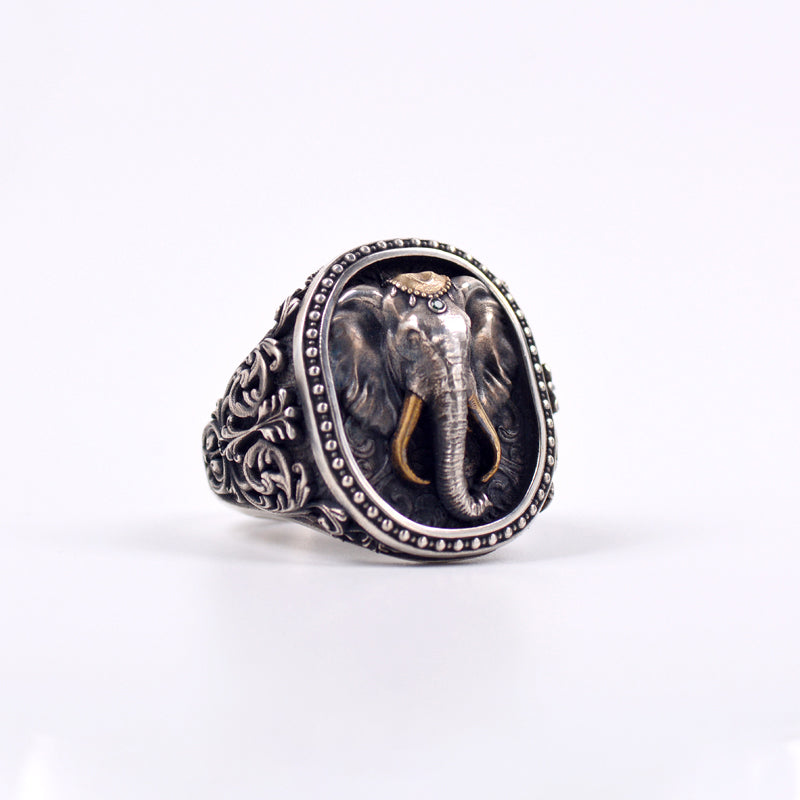 Majestic Elephant Pure Silver Ring