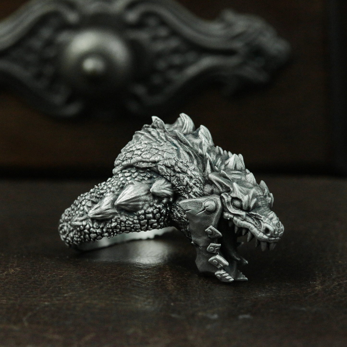 Mechanical Tyrannosaurus Silver Ring