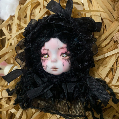 Noir Elegance Black Lace Gothic Art Aoll Brooch