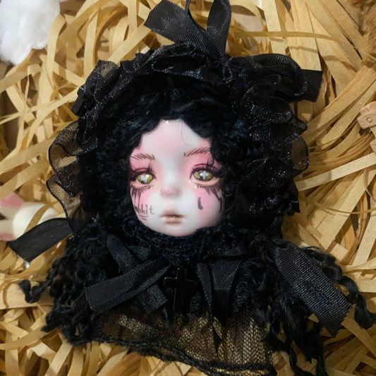Noir Elegance Black Lace Gothic Art Aoll Brooch