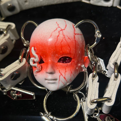 Snake Element Dark Doll Head Necklace