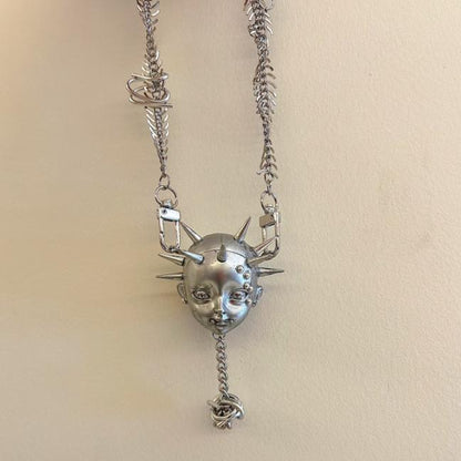 Futuristic Punk Titanium Steel Bone Chain