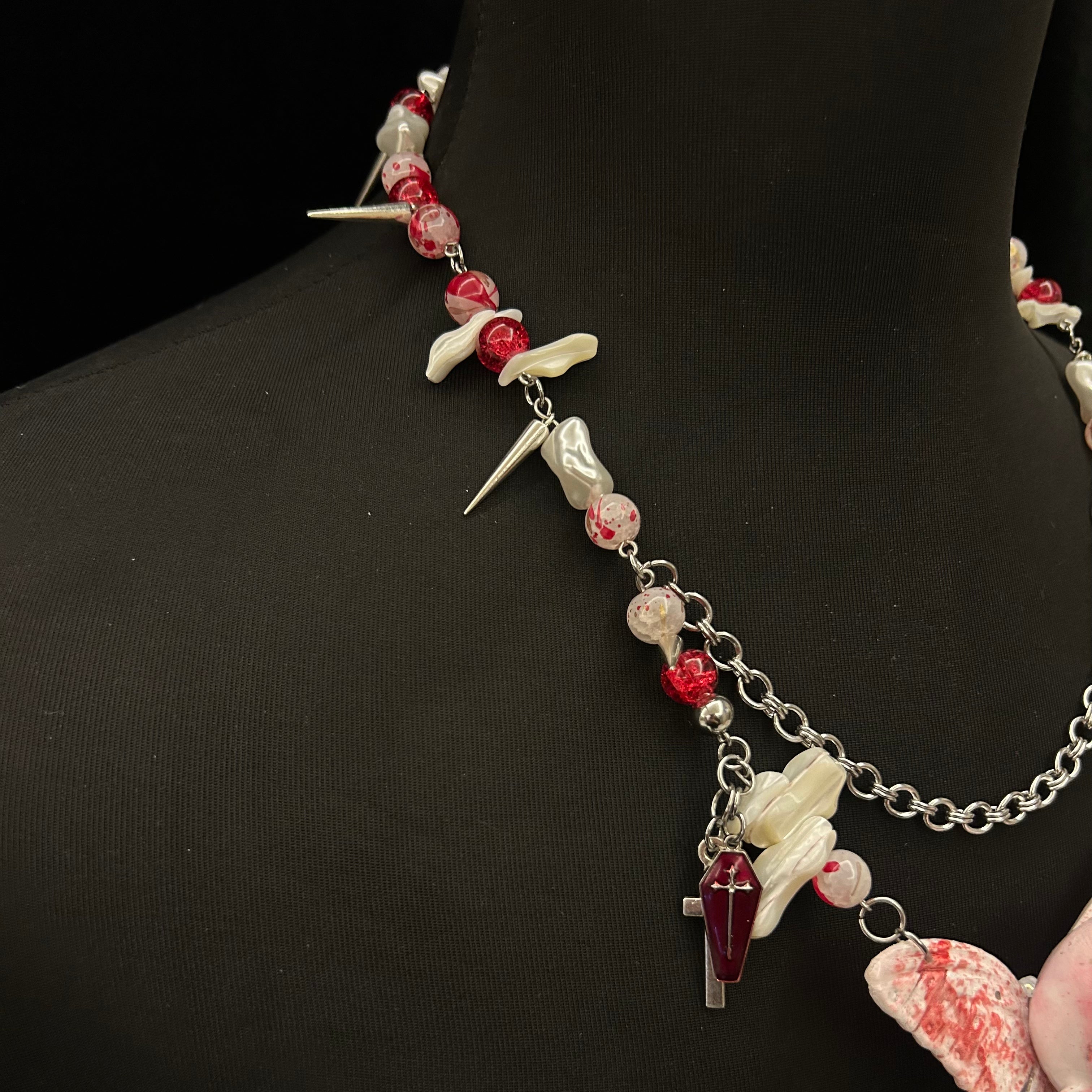 Bloody Butterfly Opposite Sex Necklace