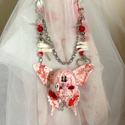 Bloody Butterfly Opposite Sex Necklace