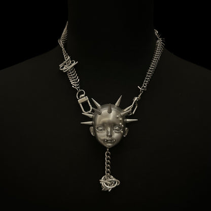 Futuristic Punk Titanium Steel Bone Chain