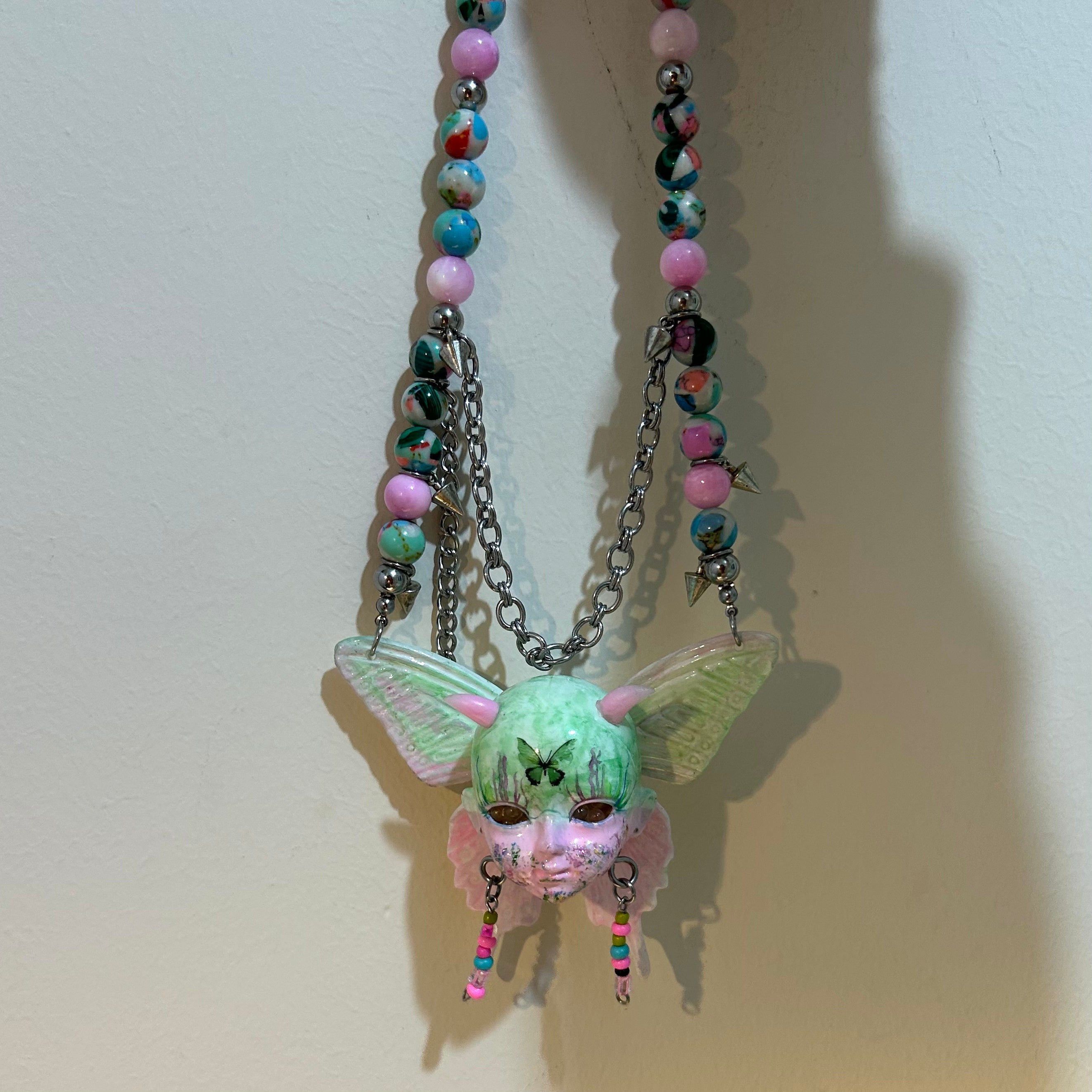 Butterfly Baby Head Dopamine Beaded Necklace