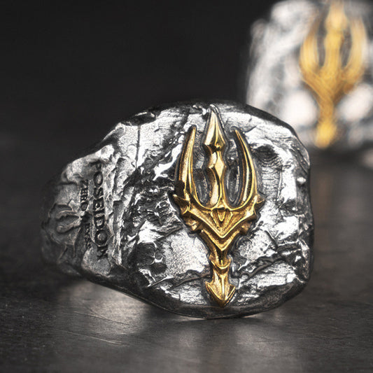 Poseidon's Wrath Trident Silver Ring