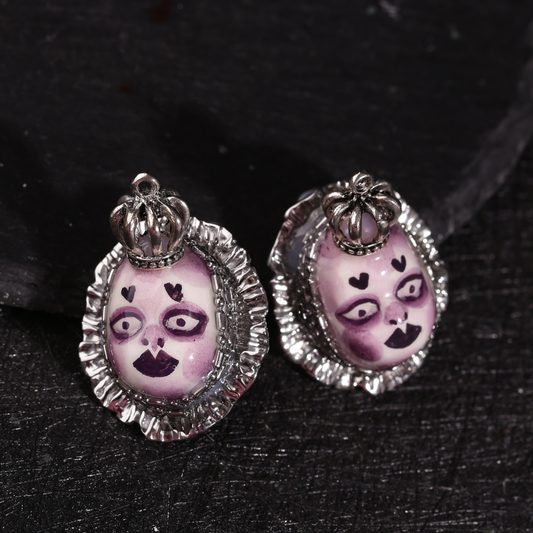 Purple Heart Crown Freak Baby Earrings