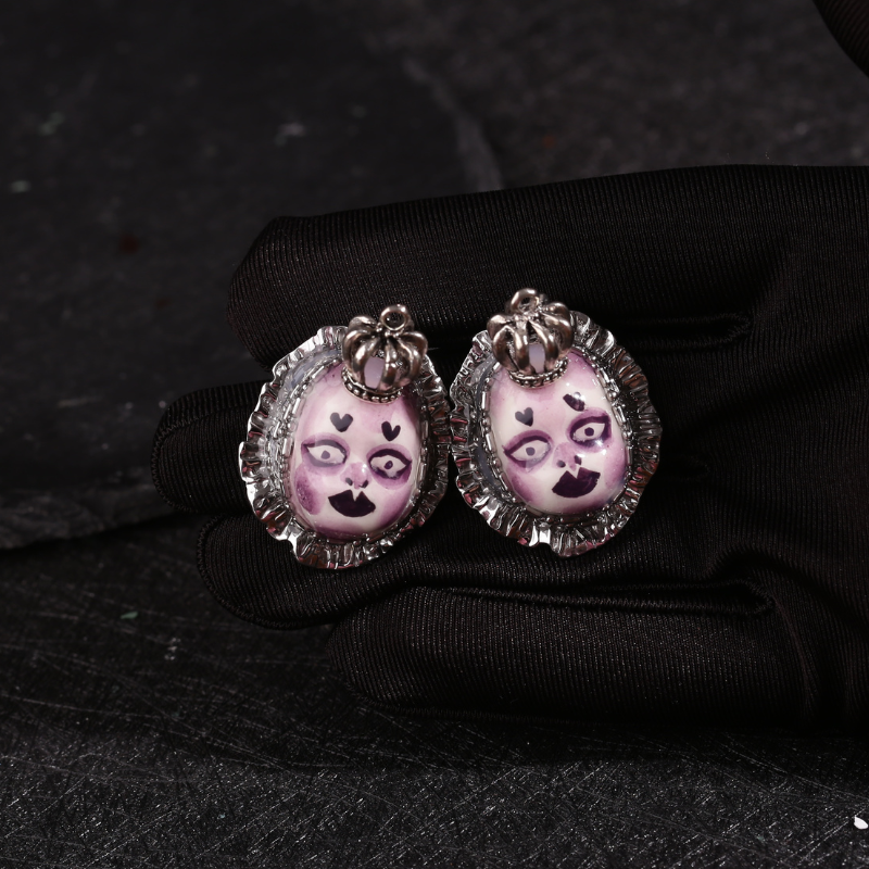 Purple Heart Crown Freak Baby Earrings