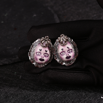 Purple Heart Crown Freak Baby Earrings