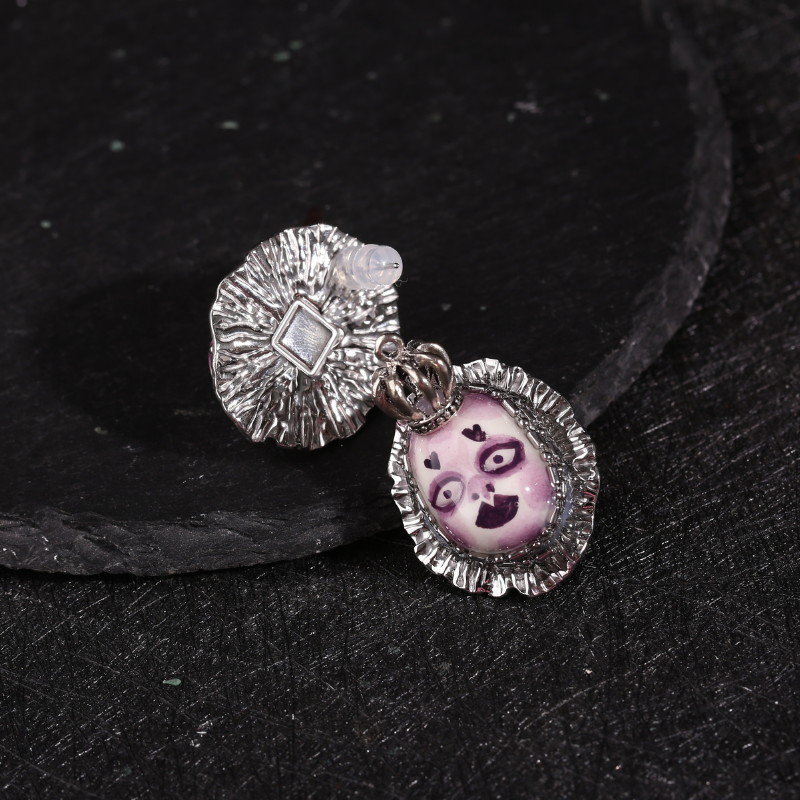 Purple Heart Crown Freak Baby Earrings