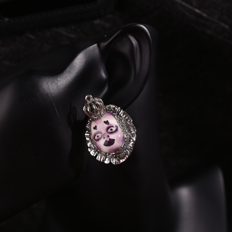 Purple Heart Crown Freak Baby Earrings