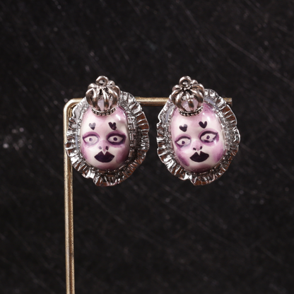 Purple Heart Crown Freak Baby Earrings