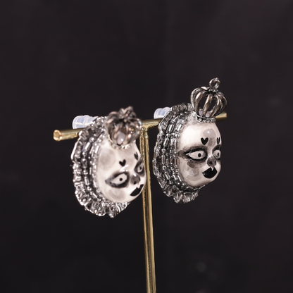 Purple Heart Crown Freak Baby Earrings
