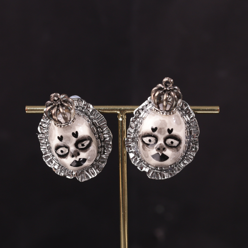 Purple Heart Crown Freak Baby Earrings