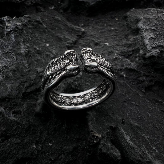 Scorpion Engraving Sterling Silver Ring