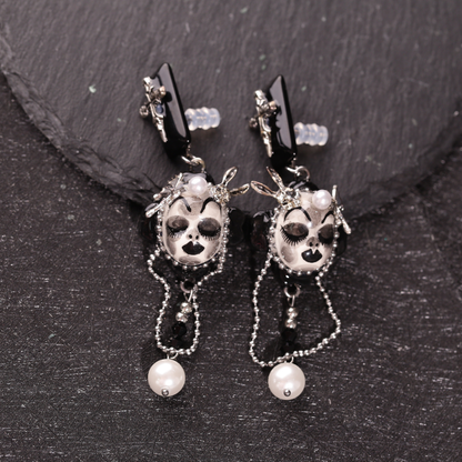 Skull Bunny Cross Earrings