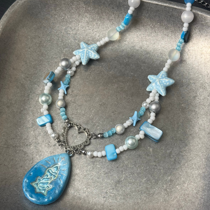 Water Drop Candle Y2K Dream Core Handmade Necklace