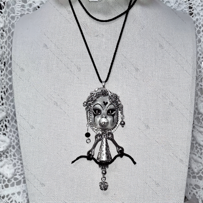 Weirdcore Pacifier Jester Puppet Necklace