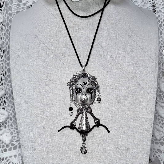 Weirdcore Pacifier Jester Puppet Necklace