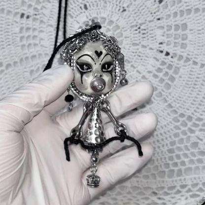 Weirdcore Pacifier Jester Puppet Necklace