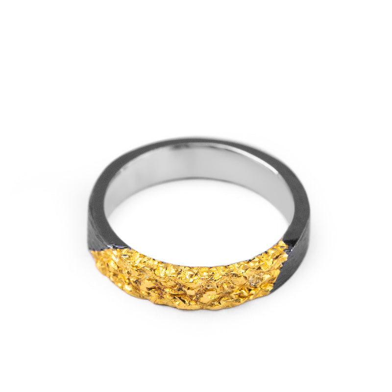 Alternating Gold With Silver Design Ring - Sunro Raven