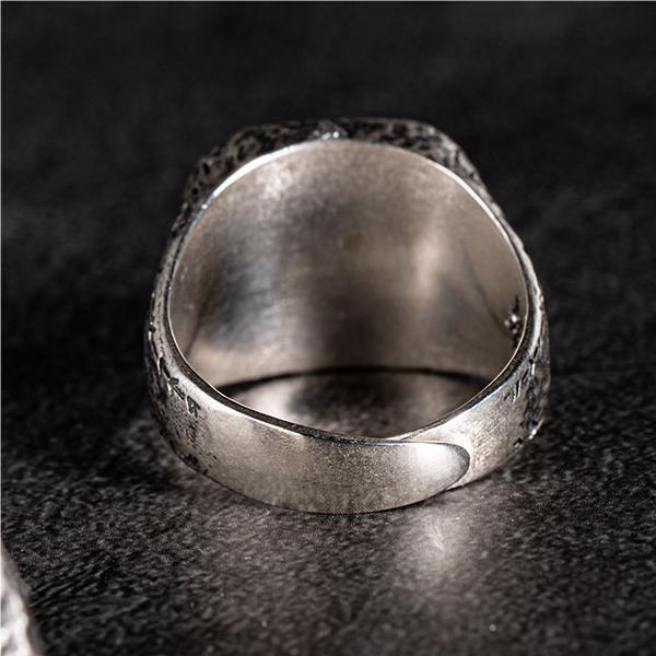 Compass Fashion Men's Silver Ring - Sunro Raven