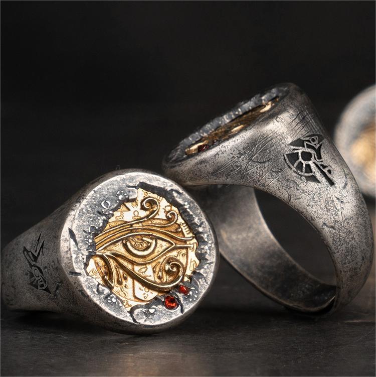 Eye of Horus Silver Ring -   Sunro Raven