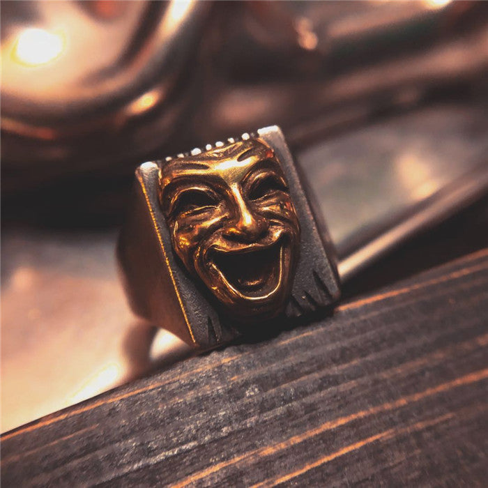 Mexican Style Comedy Tragedy Men's Ring - Sunro Raven