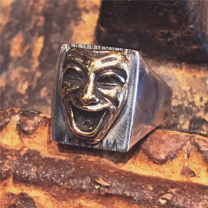 Mexican Style Comedy Tragedy Men's Ring - Sunro Raven