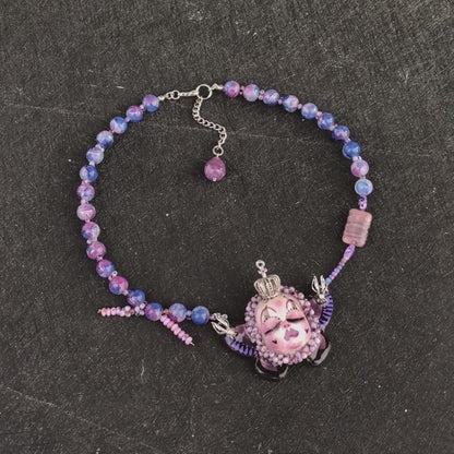 Violet Butterfly Slumber Gothic Doll Necklace