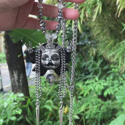 Butterfly Crown Slumber Gothic Doll Necklace Beaded Chain