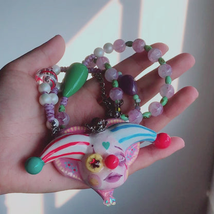 Colorful Pupil Clown Necklace
