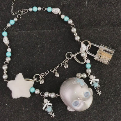 Y2k Dream Baby Head Necklace