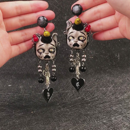 Unicorn Snake Heart Freak Baby Earrings