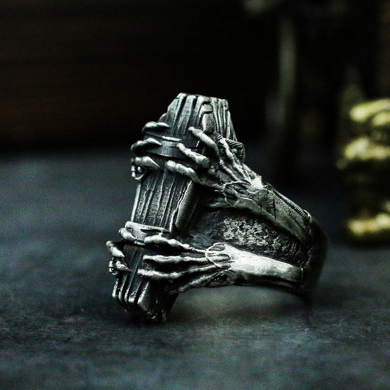 Ghost Claw Vampire Coffin Ring Sunro Raven