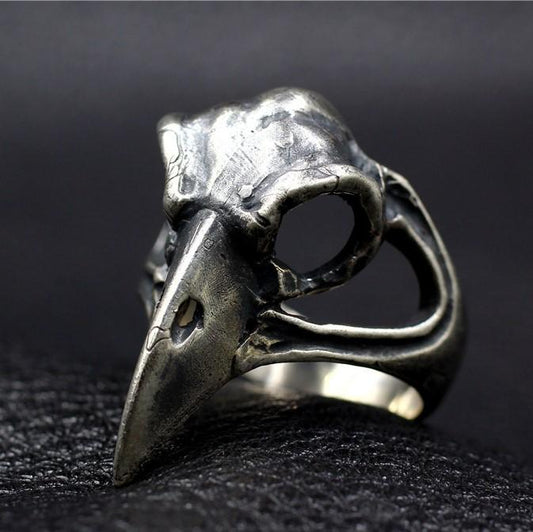 Eagle Skull Vintage 925 Silver Ring Sunro Raven