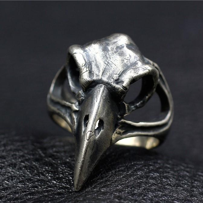 Eagle Skull Vintage 925 Silver Ring Sunro Raven