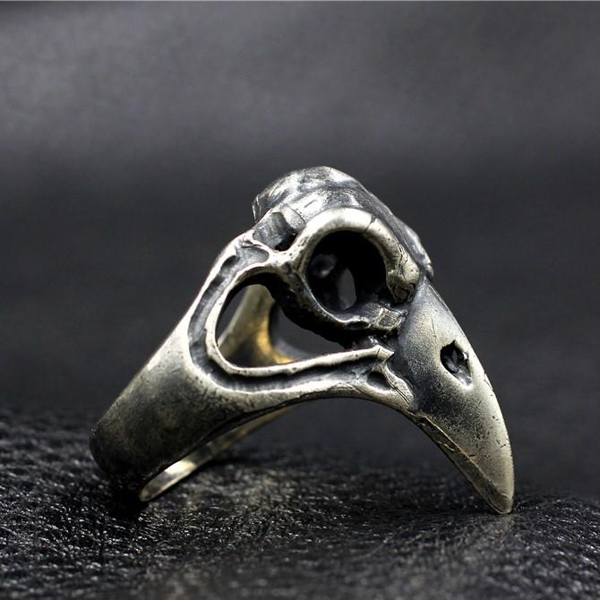 Eagle Skull Vintage 925 Silver Ring Sunro Raven