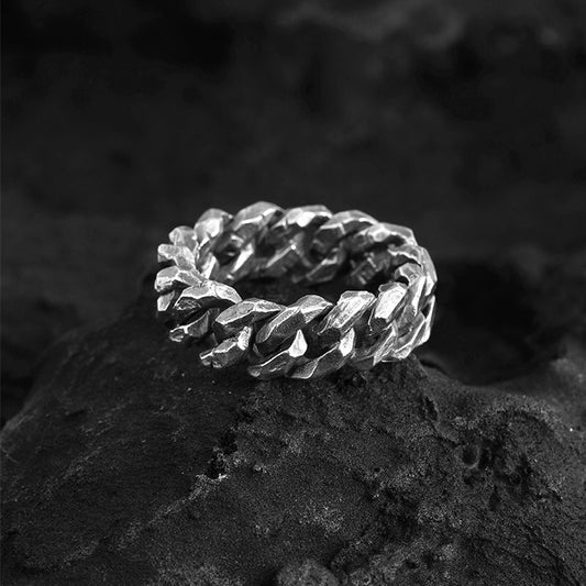 Cuban Link Sterling Silver Ring