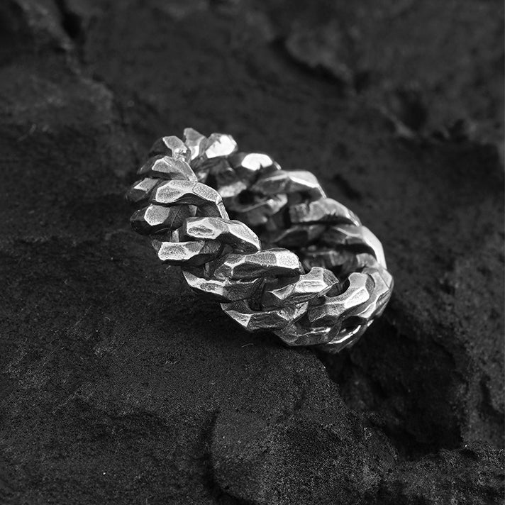 Cuban Link Sterling Silver Ring