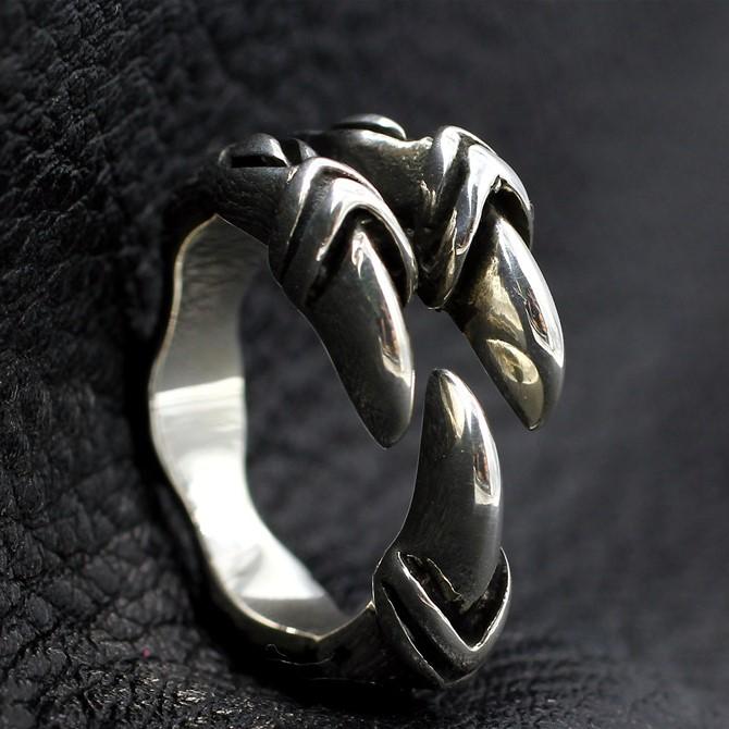 Eagle Claw Opening 925 Silver Ring Sunro Raven