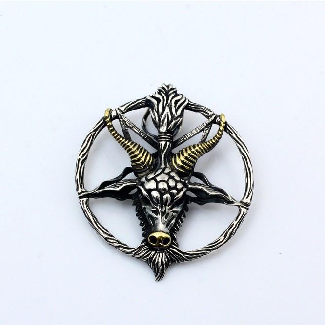 Devil Satan Silver Pendant Sunro Raven