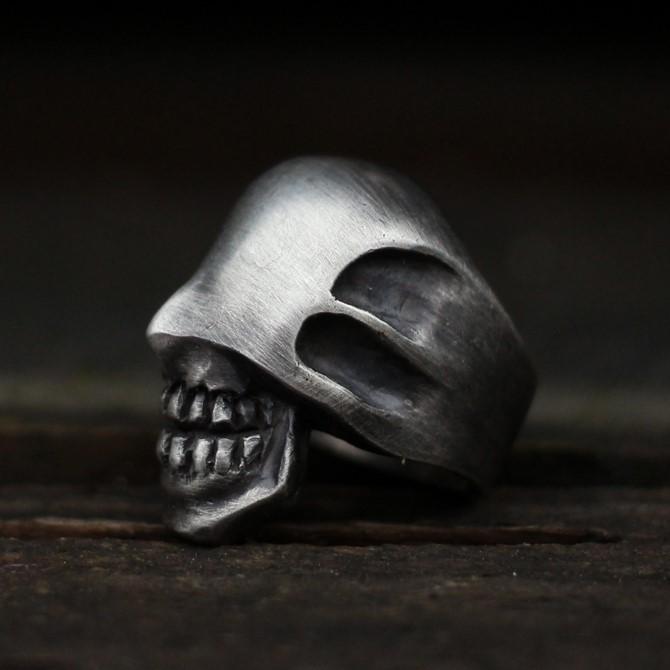 Handmade Alien Skull Silver Ring Sunro Raven