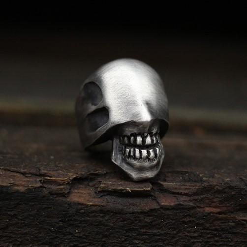 Handmade Alien Skull Silver Ring Sunro Raven