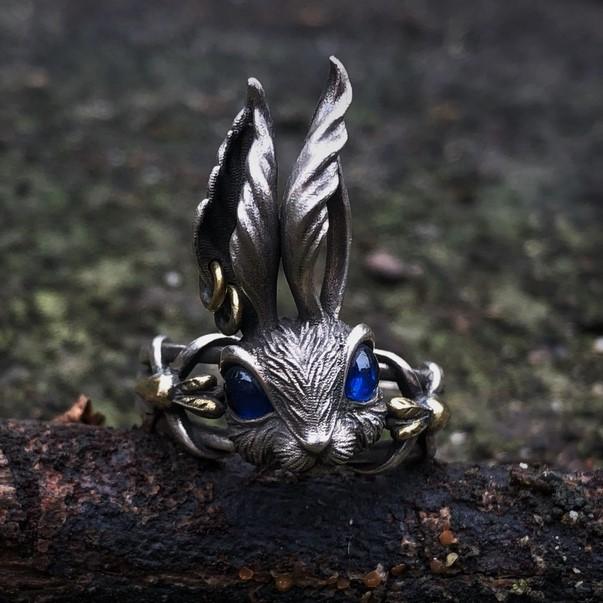 Lolita Alice Rabbit Silver Ring Sunro Raven