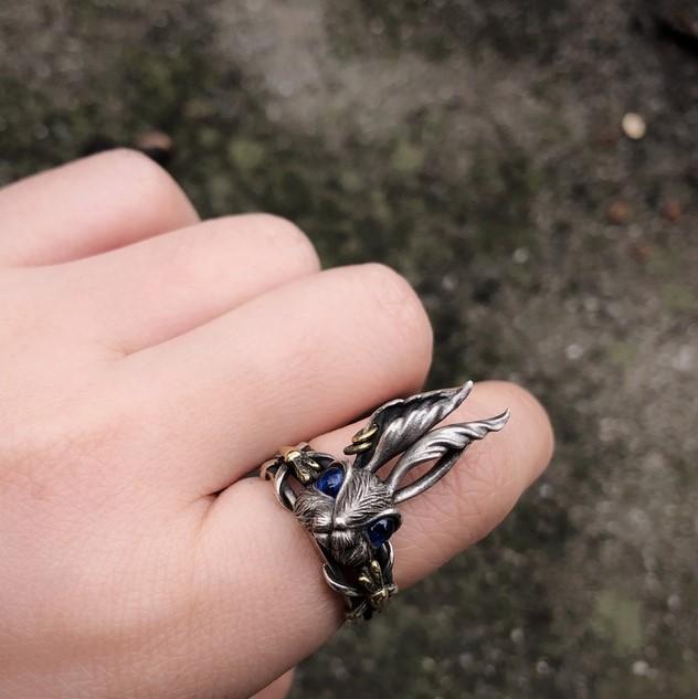 Lolita Alice Rabbit Silver Ring Sunro Raven