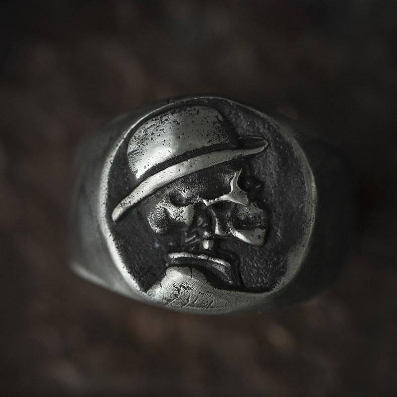 Mr. Skull Silver Ring Sunro Raven